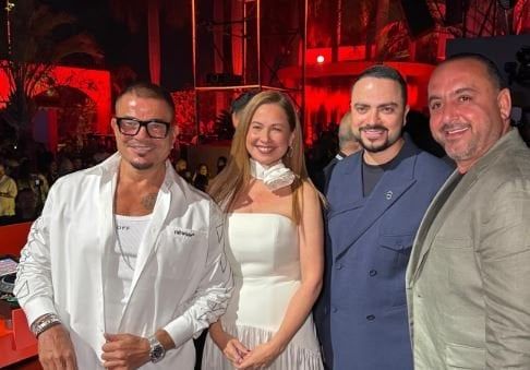 ريا أبي راشد تنشر صورا من افتتاح عمرو دياب ثالث فروع فندقه بدبي