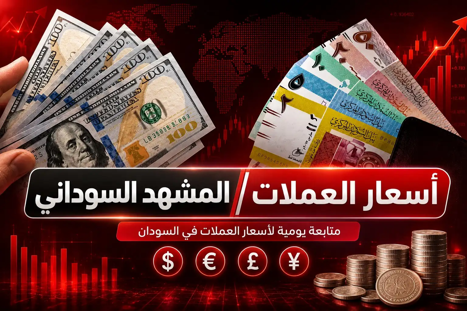 سعر صرف الجنيه السوداني أمام الدولار والعملات الأجنبية في السوق السوداء اليوم