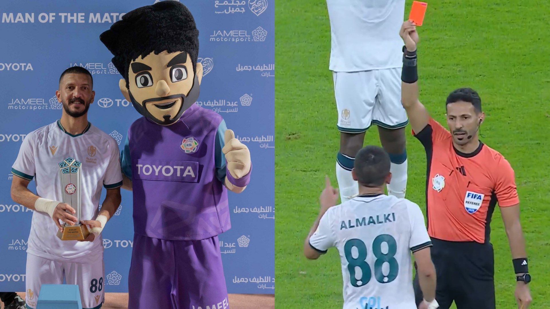 عبد الإله المالكي يوجه انتقادات حادة لحكم مباراة الدرعية بعد طرده أمام الاتحاد